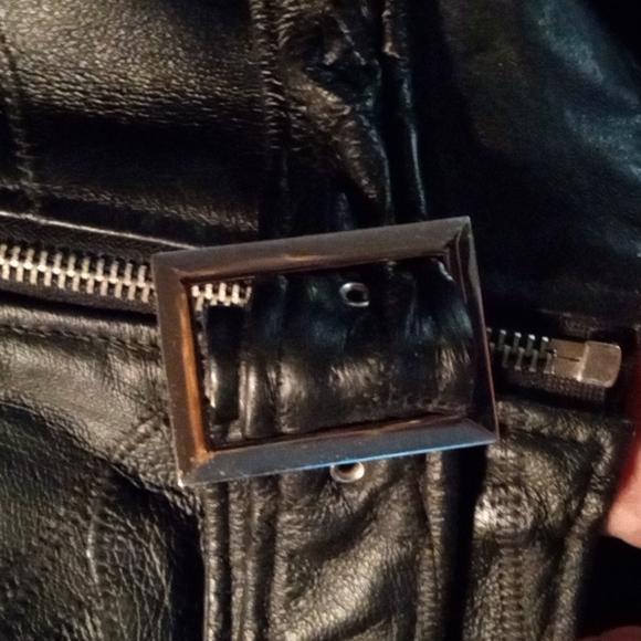 Black Leather biker Jacket - Picture 4 of 8